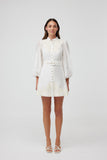 DEEP WATER LS MINI DRESS PORCELAIN