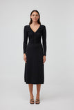 TEMPTATION LS MIDI DRESS BLACK