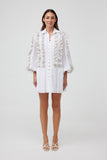 EVERMORE LS MINI DRESS PORCELAIN