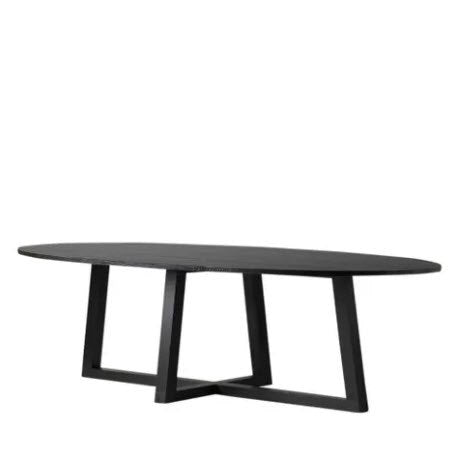 BLACK ASH OVAL DINING TABLE - LARGE