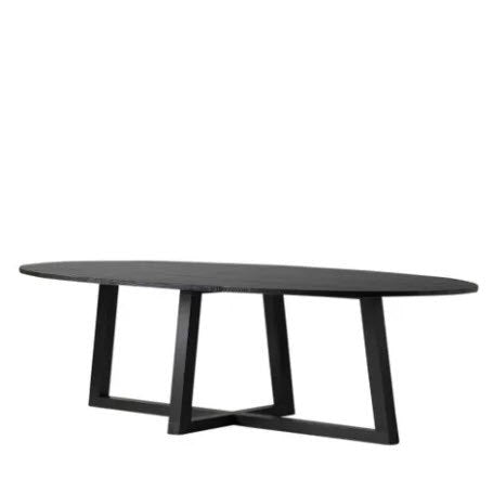 BLACK ASH OVAL DINING TABLE - SMALL