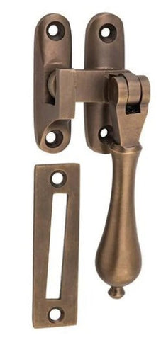 Casement Fastener Teardrop Antique Brass W40xP30mm Drop 95mm